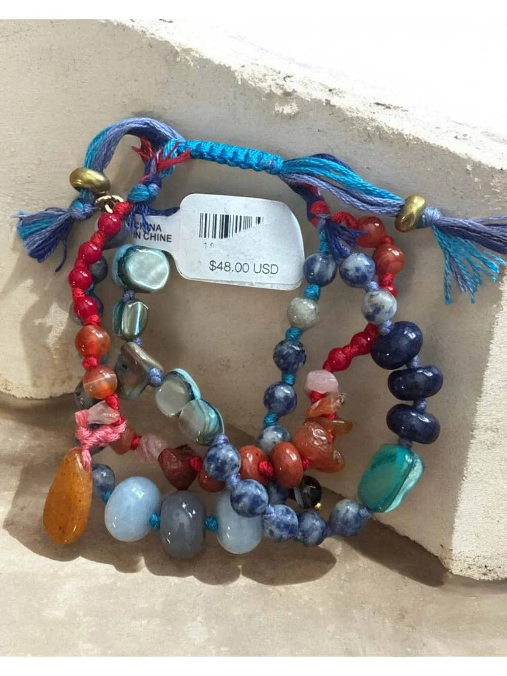 Free People Beaded Semiprecious Stone Bracelet NWT